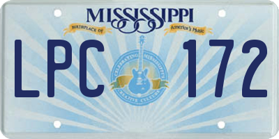 MS license plate LPC172