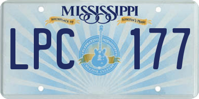 MS license plate LPC177