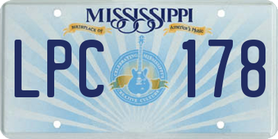 MS license plate LPC178