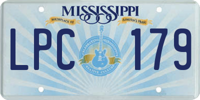 MS license plate LPC179