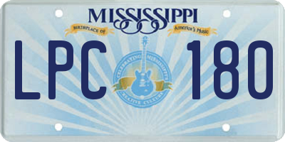 MS license plate LPC180