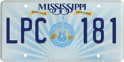 MS license plate LPC181
