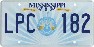 MS license plate LPC182