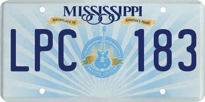 MS license plate LPC183