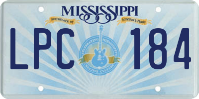 MS license plate LPC184