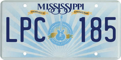 MS license plate LPC185