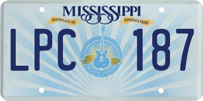 MS license plate LPC187