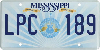 MS license plate LPC189