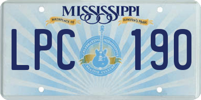 MS license plate LPC190