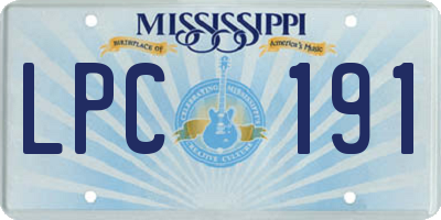 MS license plate LPC191
