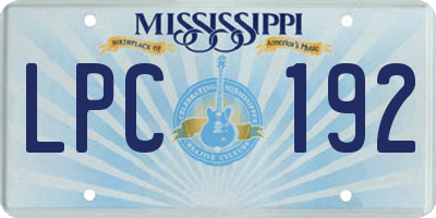 MS license plate LPC192