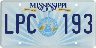 MS license plate LPC193