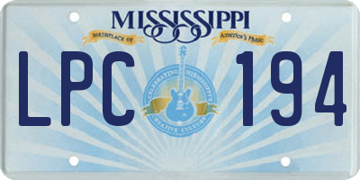 MS license plate LPC194