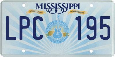 MS license plate LPC195