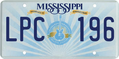MS license plate LPC196