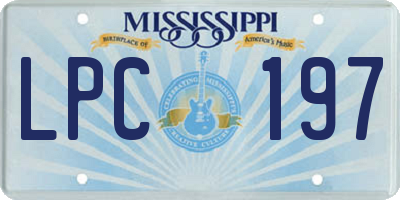 MS license plate LPC197