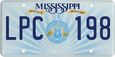MS license plate LPC198