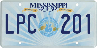 MS license plate LPC201