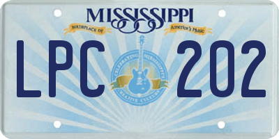 MS license plate LPC202