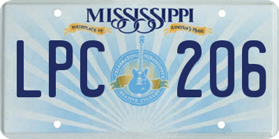 MS license plate LPC206