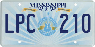 MS license plate LPC210