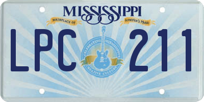 MS license plate LPC211