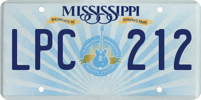 MS license plate LPC212