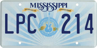 MS license plate LPC214