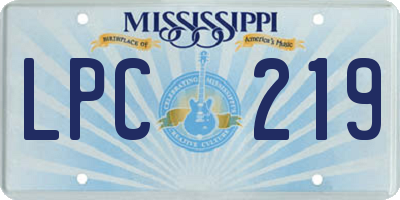 MS license plate LPC219