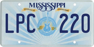 MS license plate LPC220