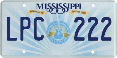 MS license plate LPC222
