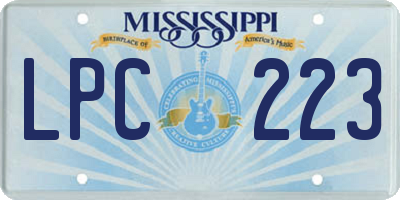 MS license plate LPC223