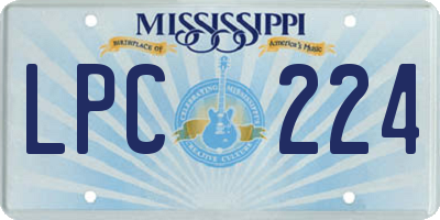 MS license plate LPC224