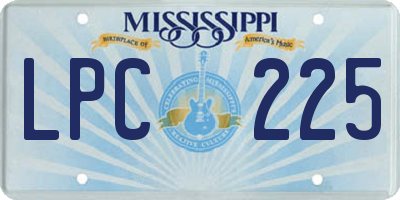 MS license plate LPC225