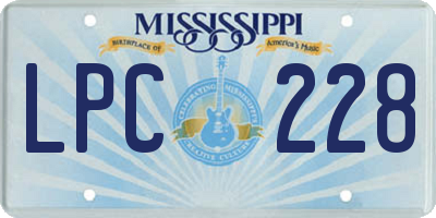 MS license plate LPC228