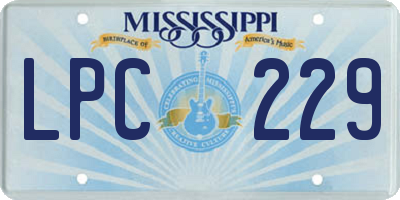 MS license plate LPC229