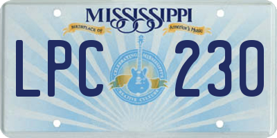 MS license plate LPC230
