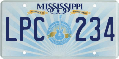 MS license plate LPC234