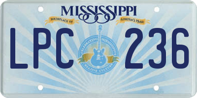 MS license plate LPC236