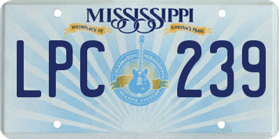 MS license plate LPC239