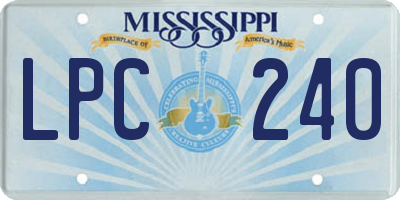 MS license plate LPC240