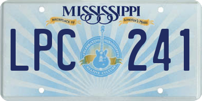 MS license plate LPC241