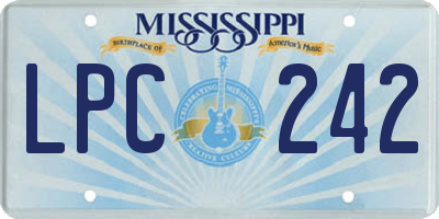 MS license plate LPC242