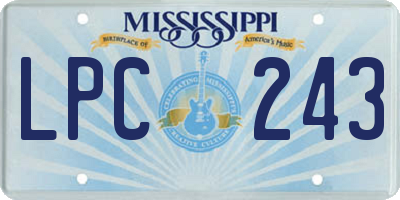MS license plate LPC243