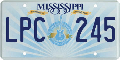 MS license plate LPC245