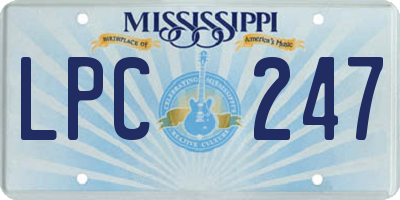 MS license plate LPC247