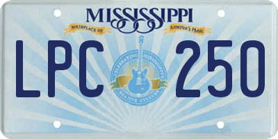 MS license plate LPC250