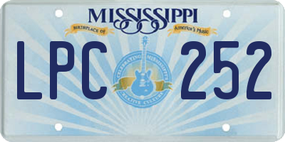 MS license plate LPC252