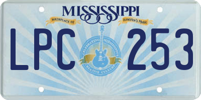 MS license plate LPC253