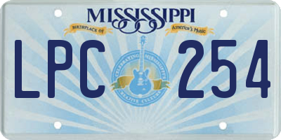 MS license plate LPC254